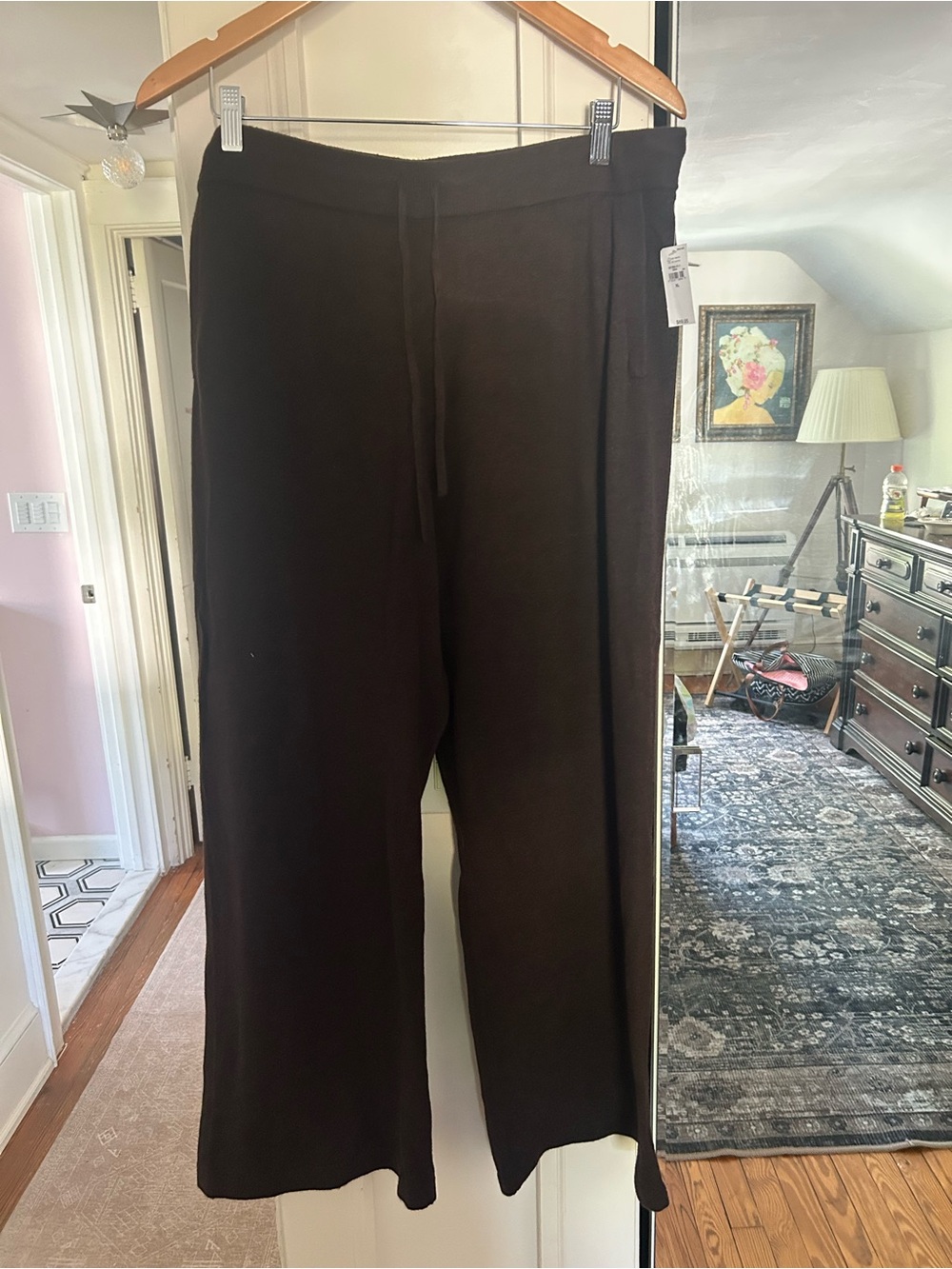 Gap Wide Leg Knit Pants - Dark Brown